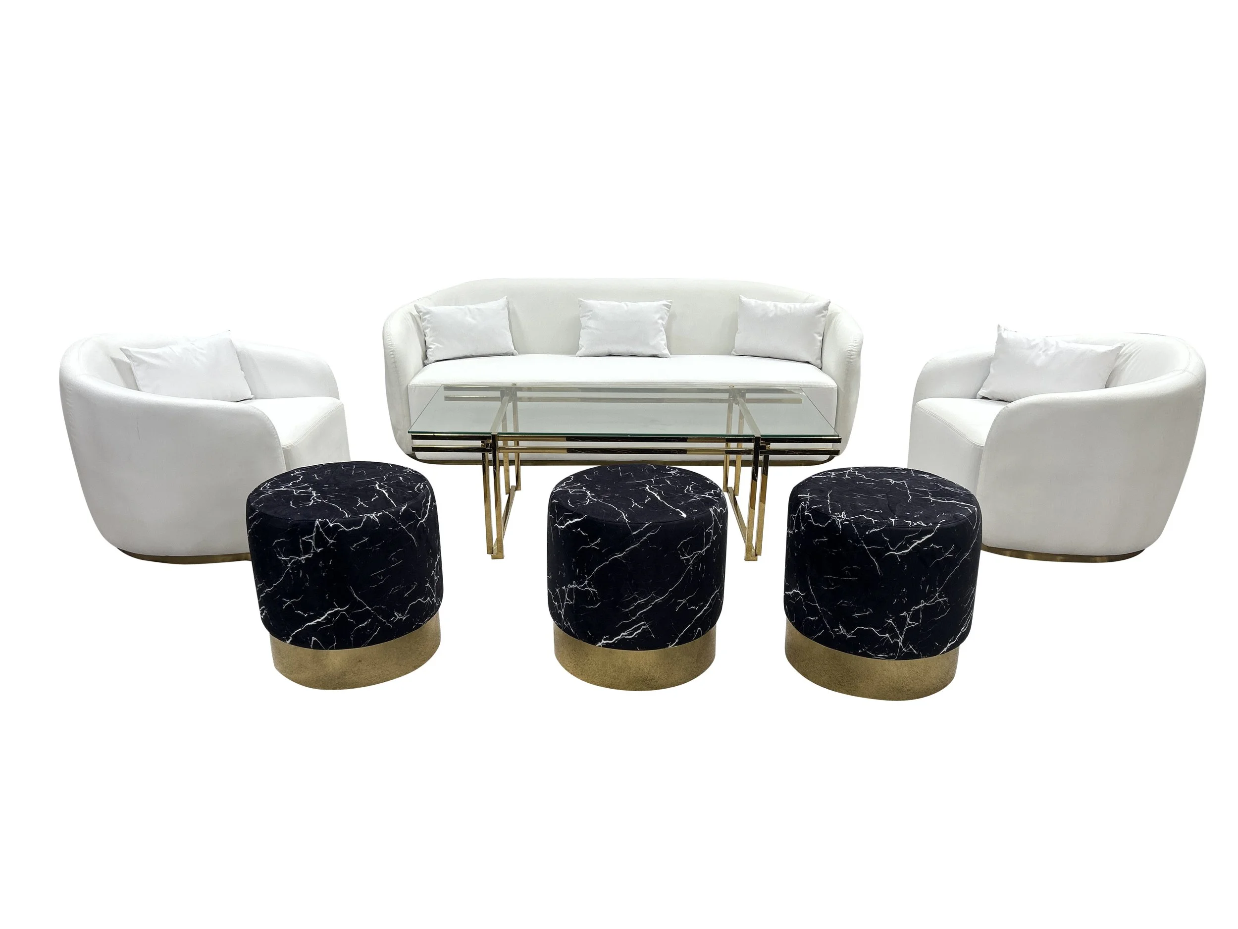 White Vinyl with Black Marble Accents