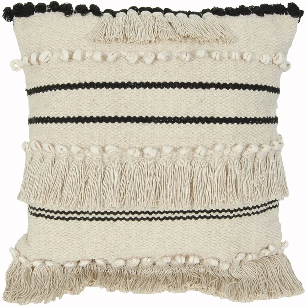 Boho Black Natural 20"x 20"