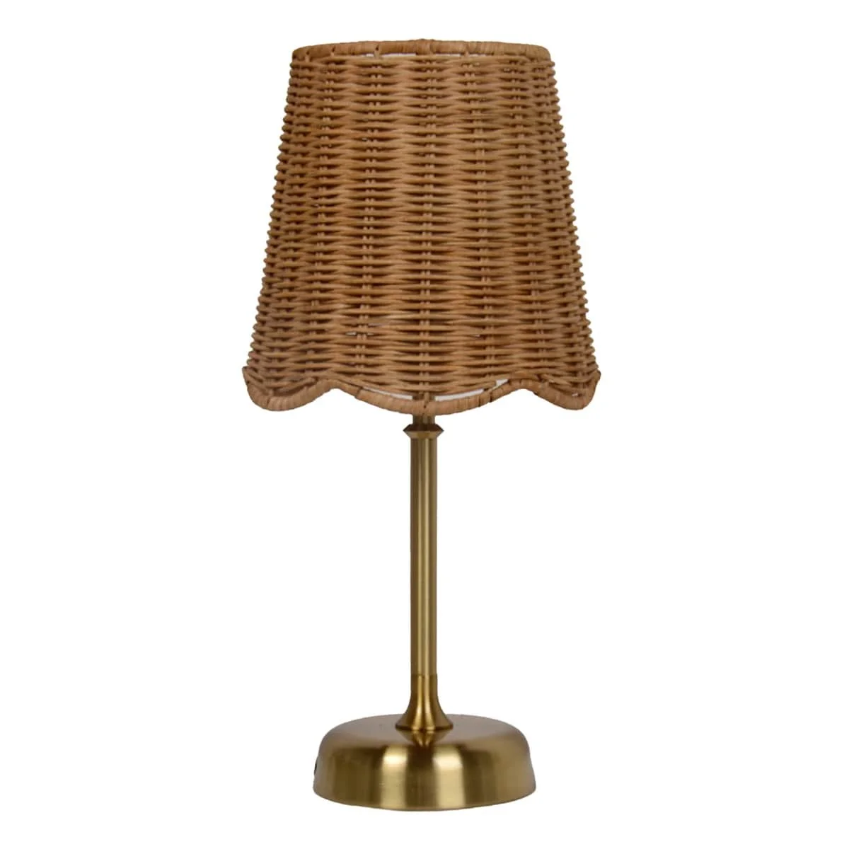 Gold / Rattan Shade Table Lamp H:12"
