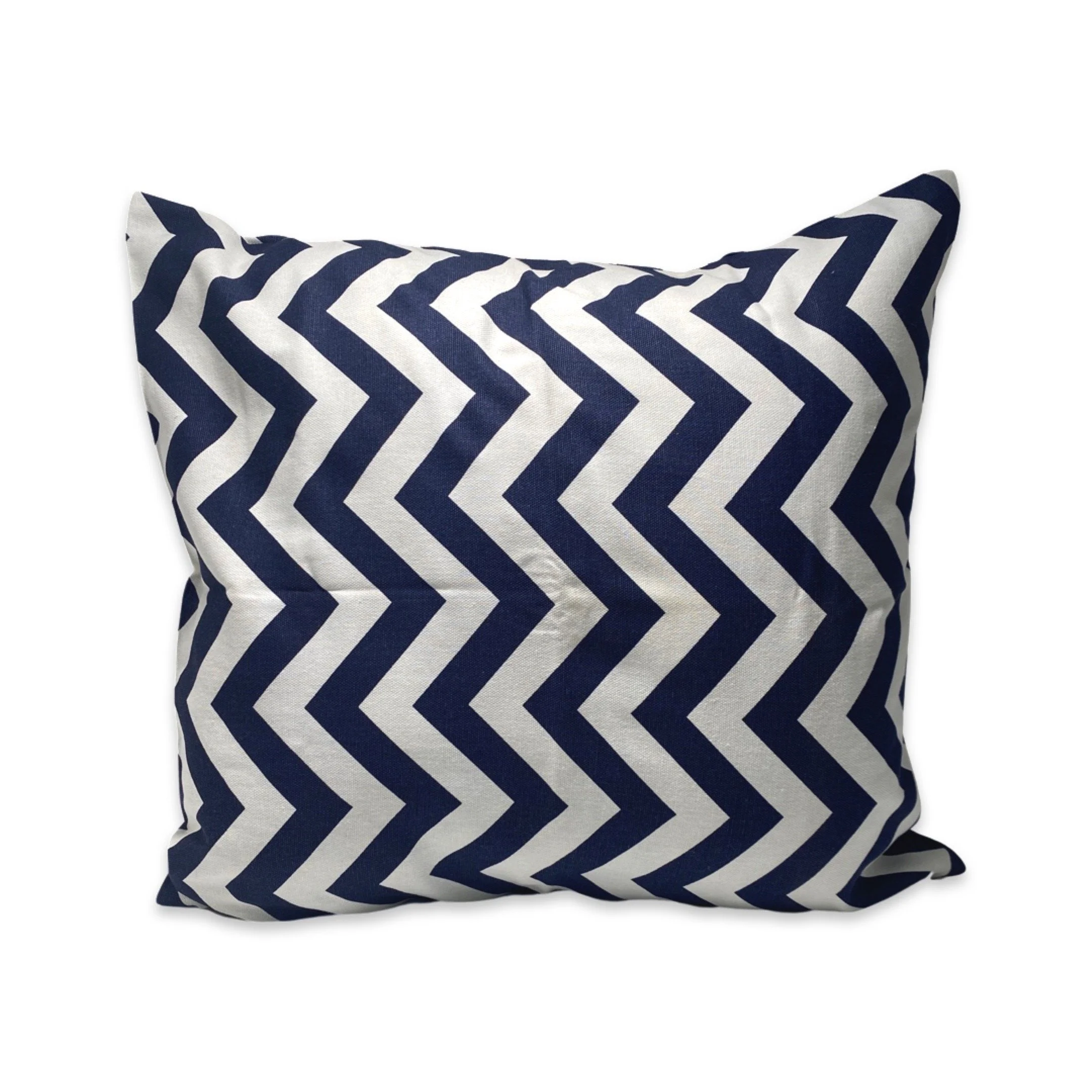 White and Navy Chevron 16"x16"