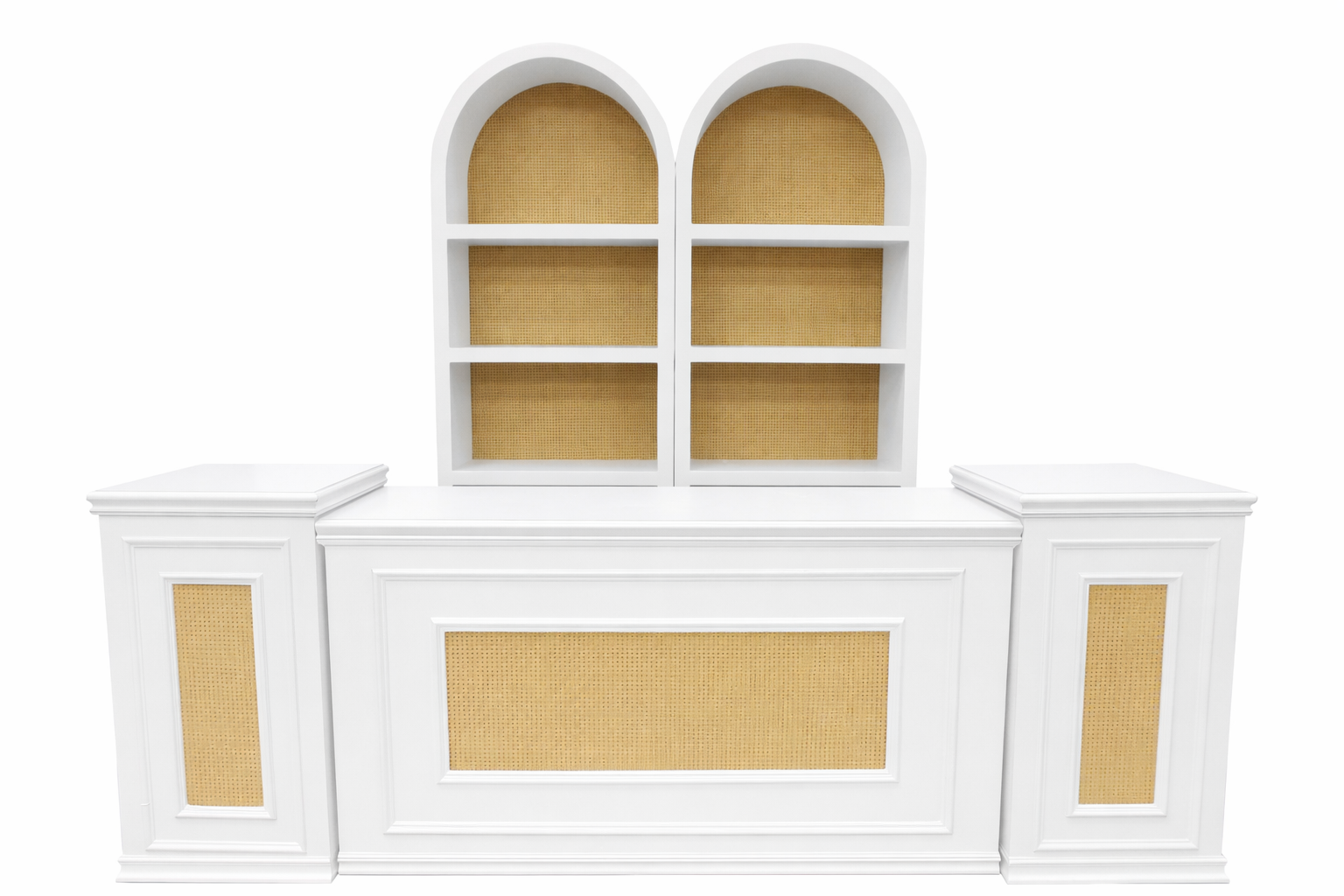 10" White Napa Rattan Combo