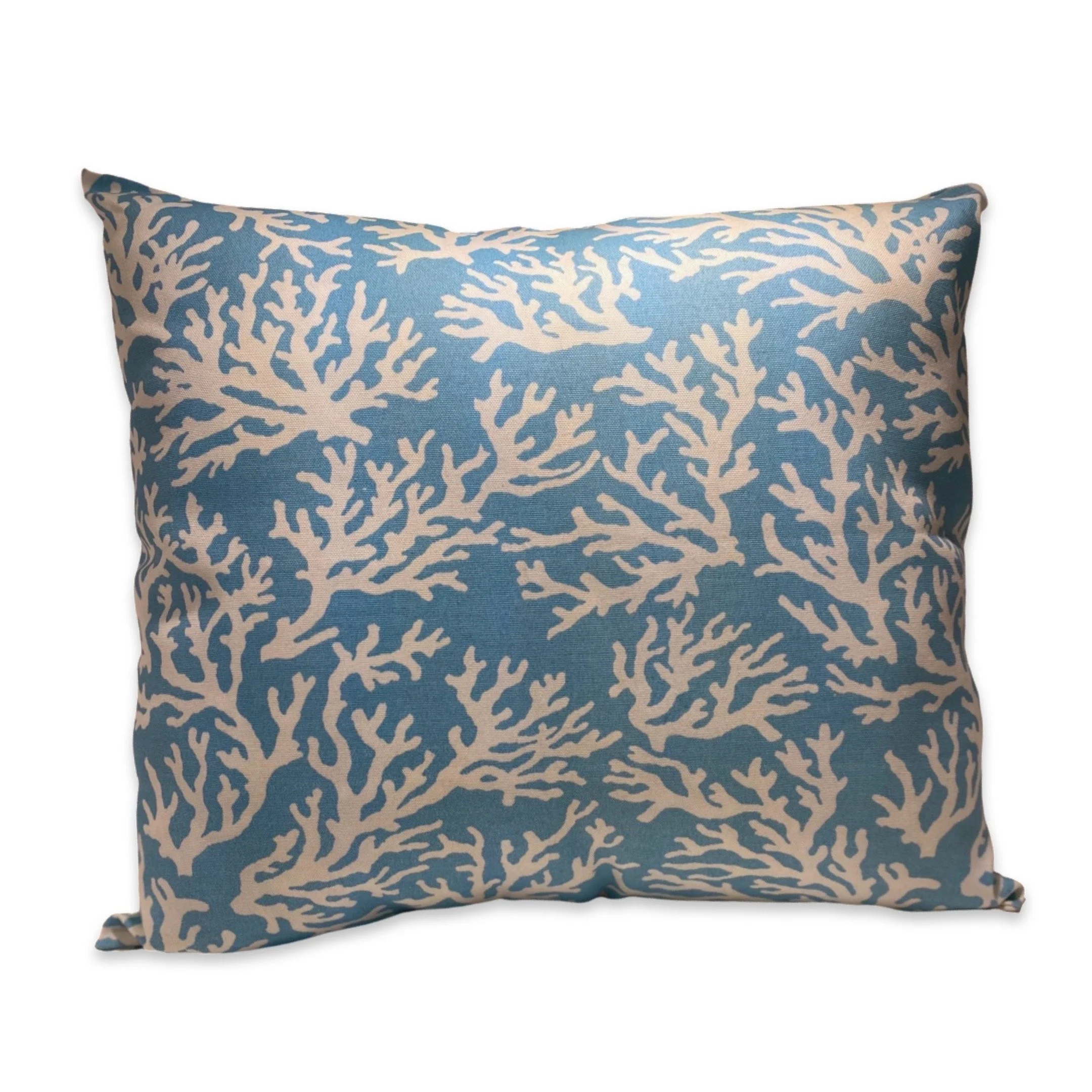 Coral 16"x16" Light Blue and White