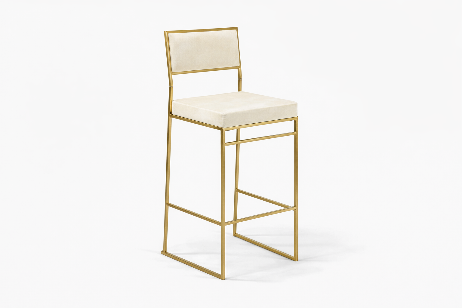Gold Bella White Stool