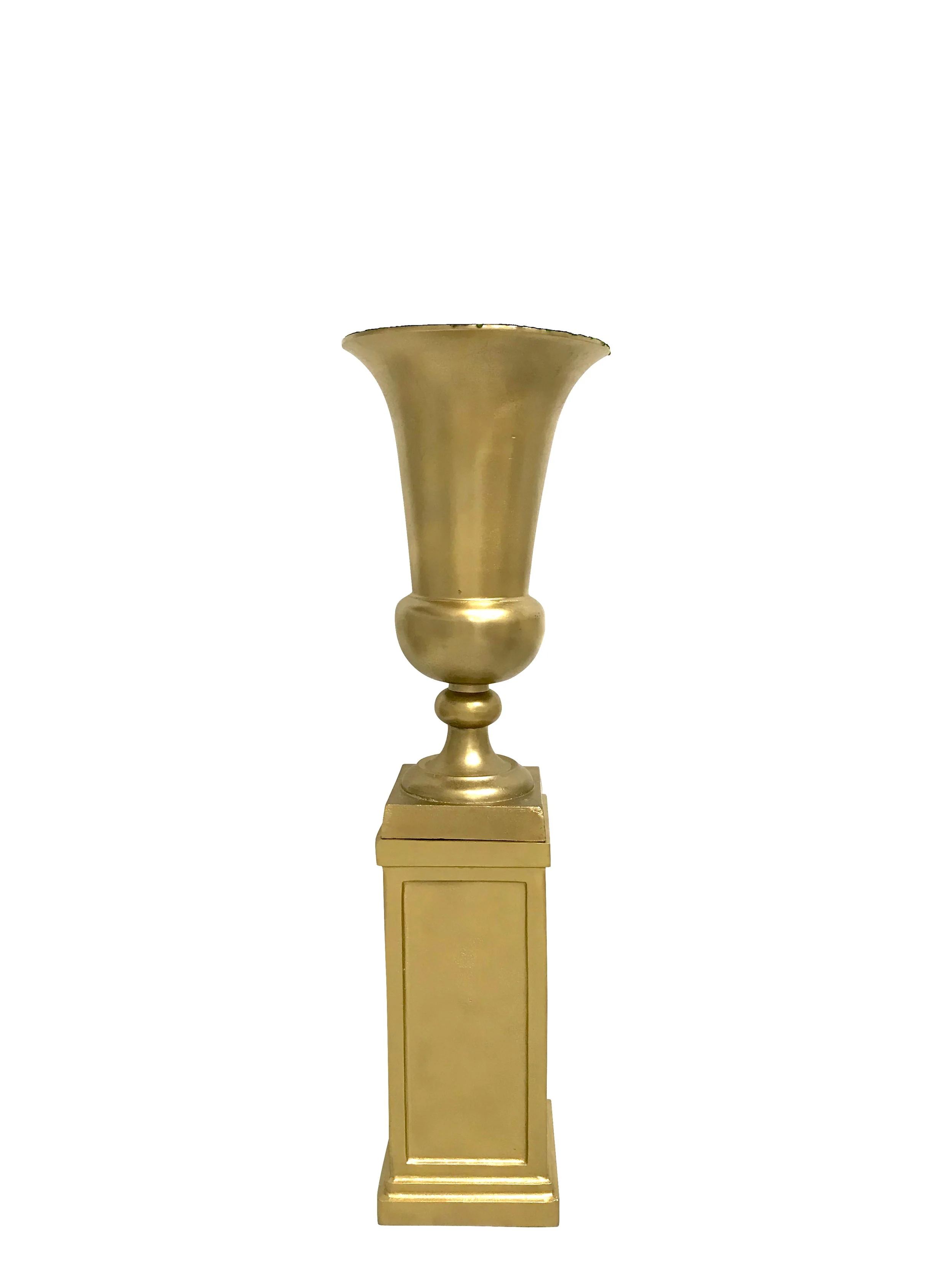 Gold urn with pedestal 