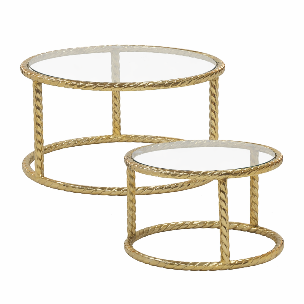 Rope Gold Set :
Large: 16" W x 28"H
Small: 14"W x 22" H