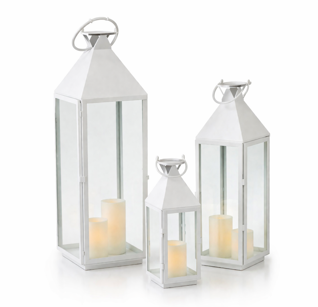 Trio White Lanterns