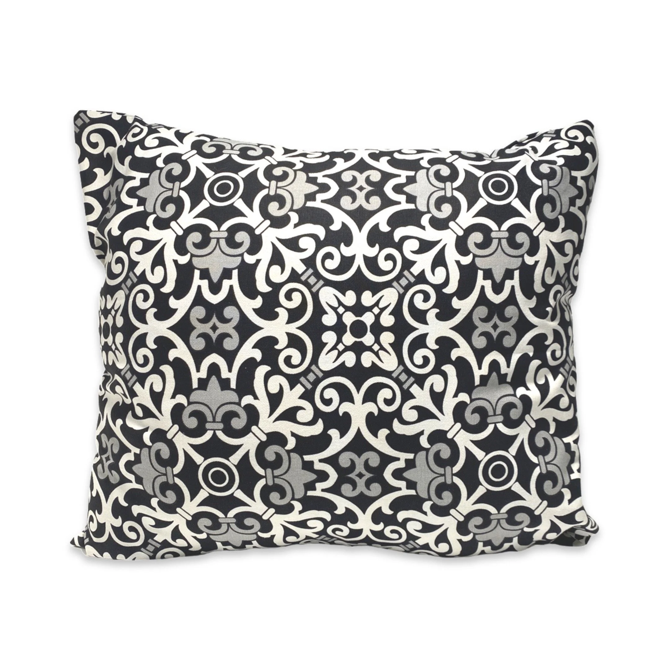 Damask 16"x16" Black and White