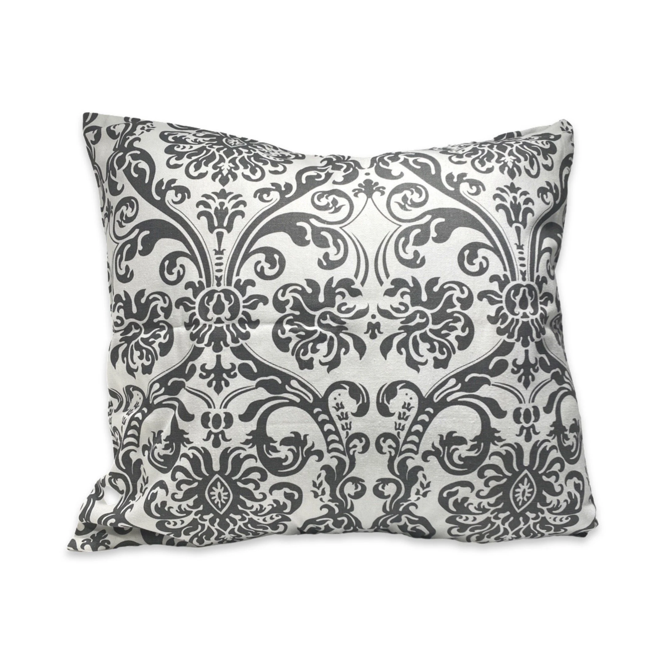 Damask 16"x16" White and Grey