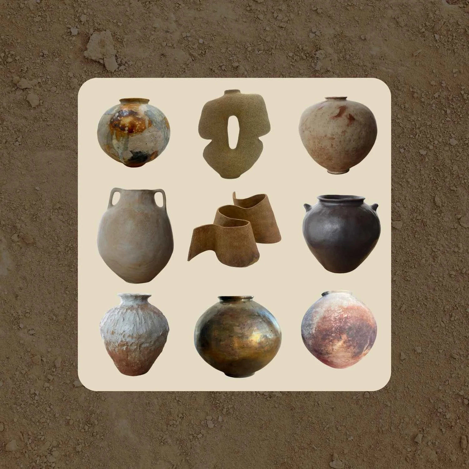 Handbuilt ceramic vessels by Los Angeles-based ceramicist Faith Akgun, showcasing coiled sculptural forms with organic textures and earth tones. Part of her feature on LA Sanctuaries highlighting local artists and sanctuary-inspired design.