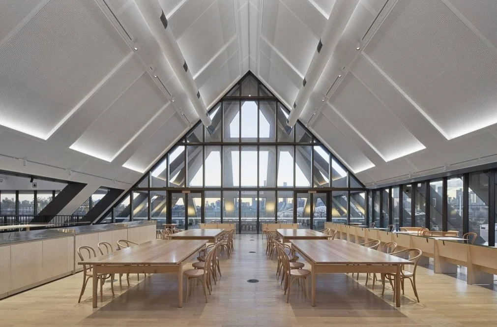 The A-frame factory like silhouette of SEEK HQ by Hassell, stands out distinctly across the Melbourne skyline. 

A generously light filled space with inspiring views, that&rsquo;s built for collaboration.

Client  @seekau
Architecture &amp; Interior 