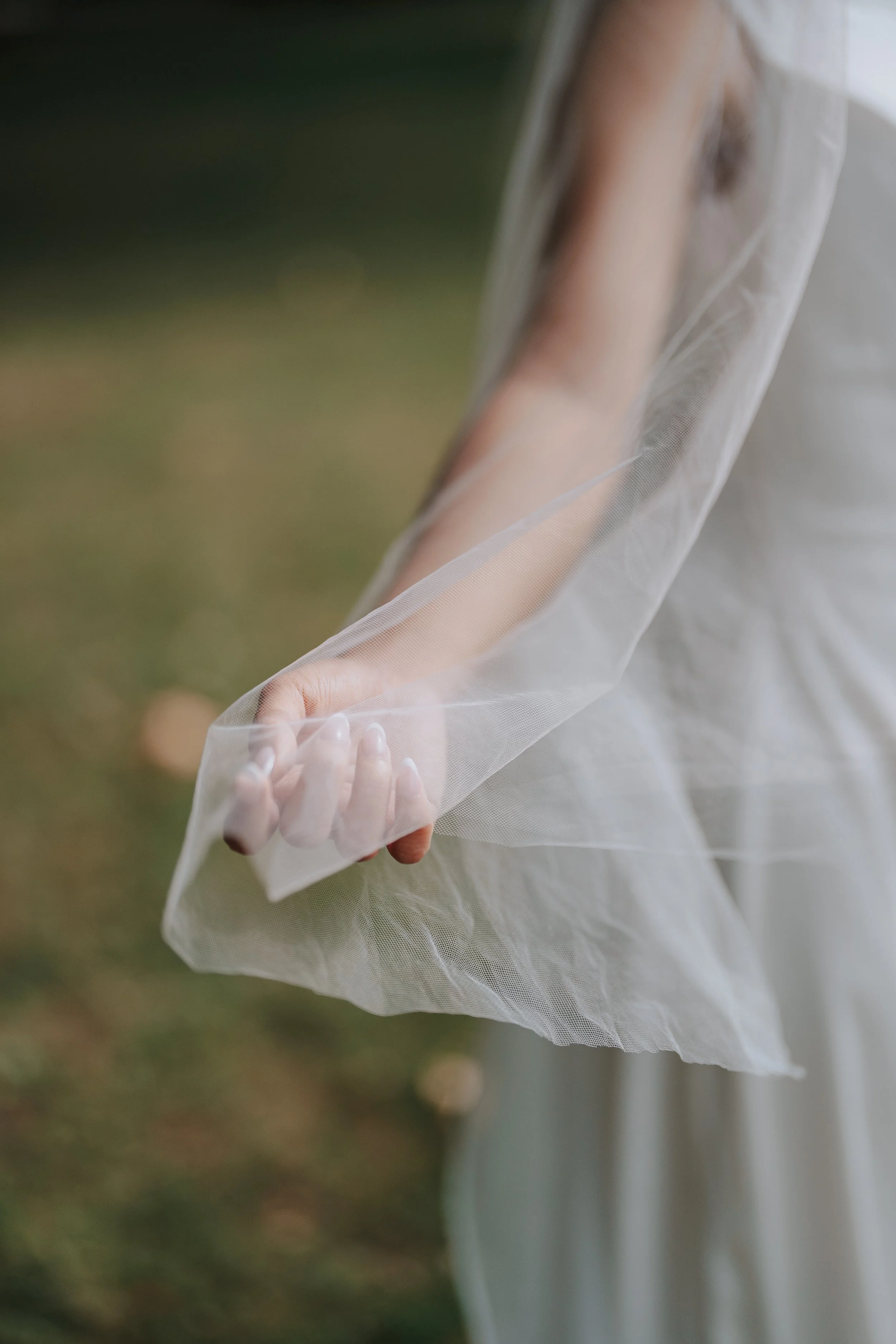 Chloe’s dress and veil detail at Stanley Park