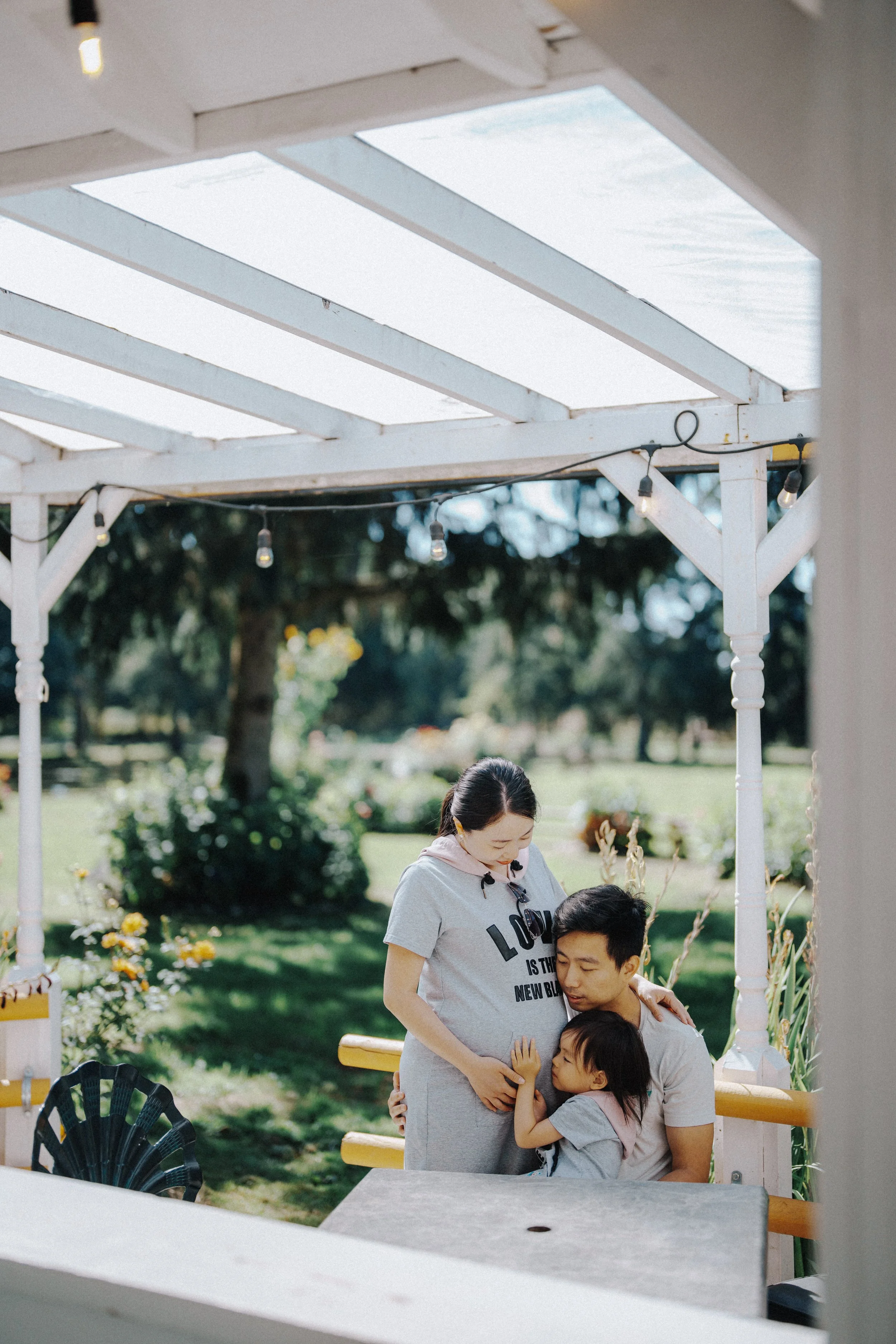  This one felt gentle. The way the child reached out, the way they stood together under the pergola—it’s soft, but full of meaning. I didn’t need to guide it. It just happened. 