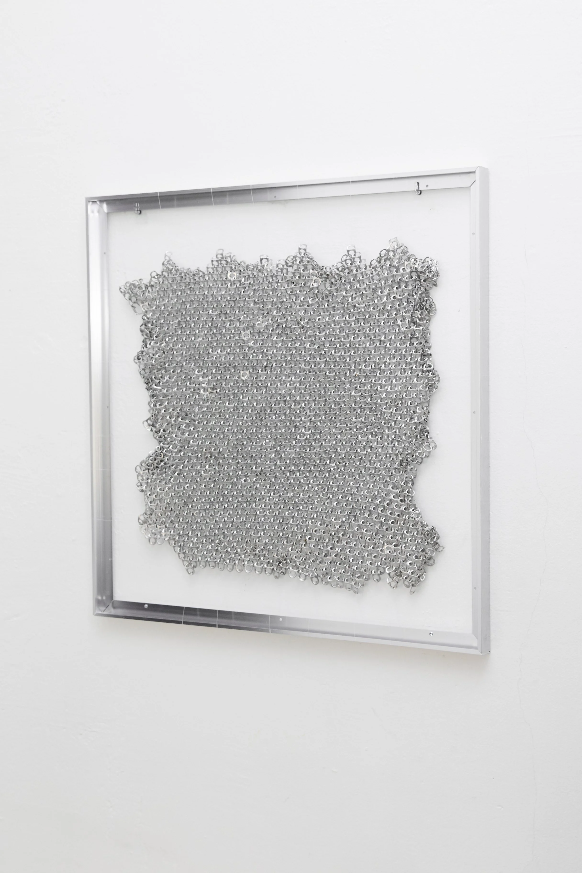 CONNECTIVE TISSUE I   
Artist consumed aluminum can tabs, hand woven