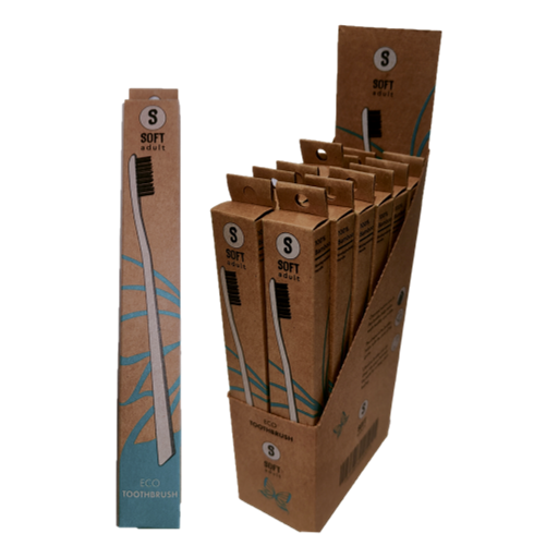 MiEco Toothbrush - Soft Bamboo Charcoal Infused Bristle - One only