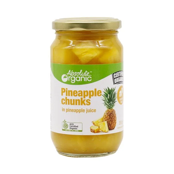 Absolute Organics - Organic Pineapple Chunks in Pineapple Juice 350g