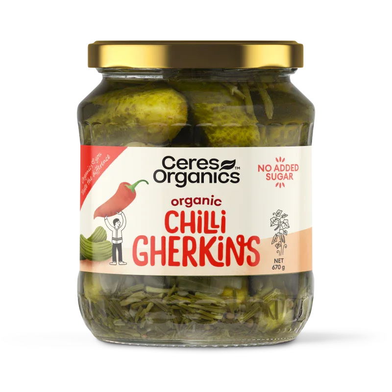Ceres Organics - Chilli Gherkins 670g