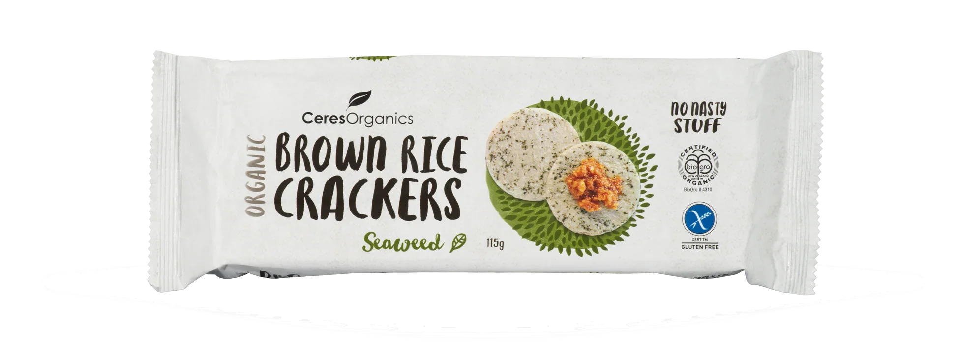 Ceres Organics - Brown Rice Crackers - Seaweeds 115g