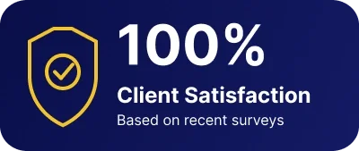 100 percent client satisfaction based on recent surveys