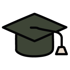 Graduation cap with a tassel