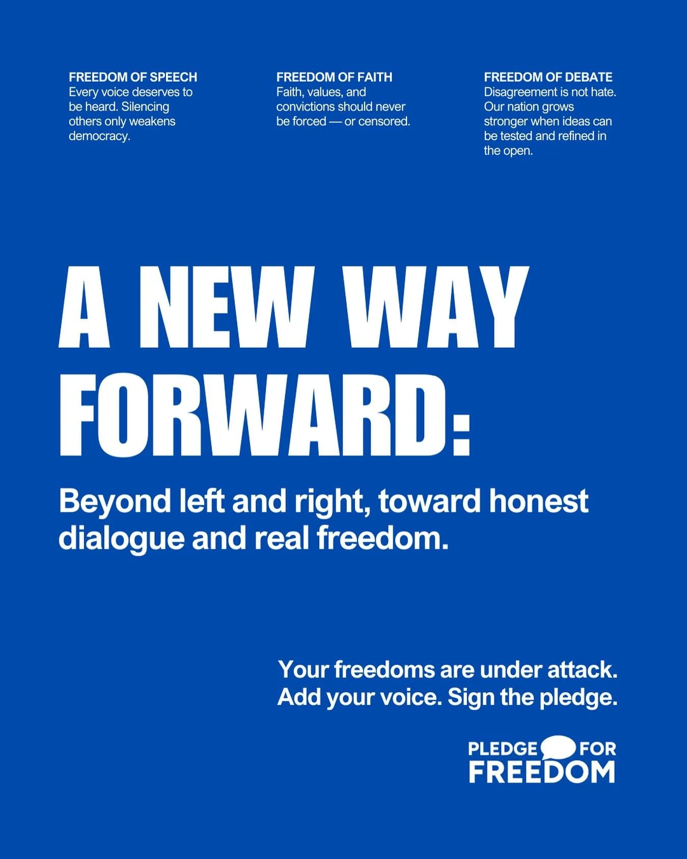 Australia needs a new way forward &mdash; one that defends free speech, faith, and open debate.
&nbsp;
Join the movement for real freedom.
&nbsp;
✍️ Sign the Pledge for Freedom and stand for what matters.
&nbsp;
#PledgeforFreedom