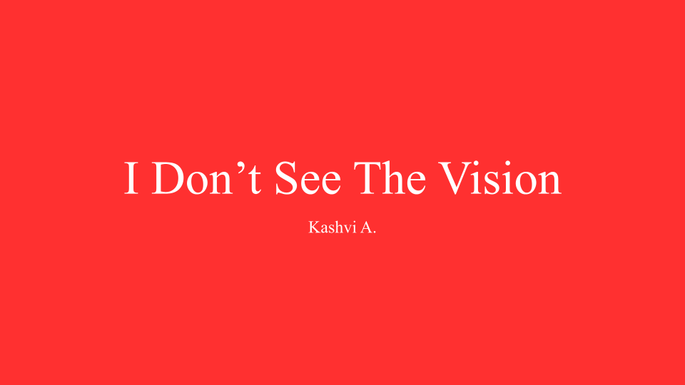 I Don’t See The Vision