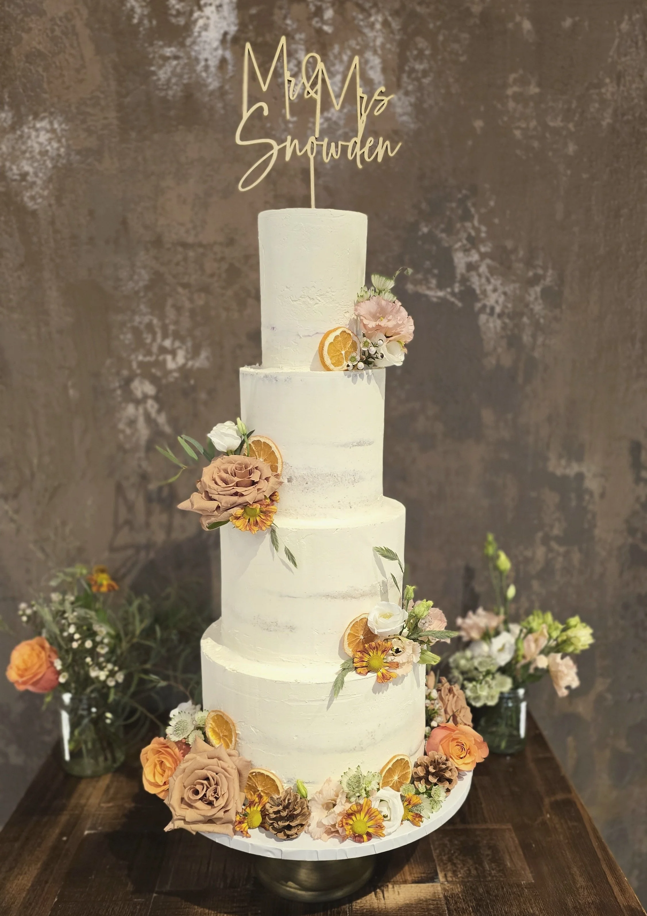 rustic 4 tier wedding cake
