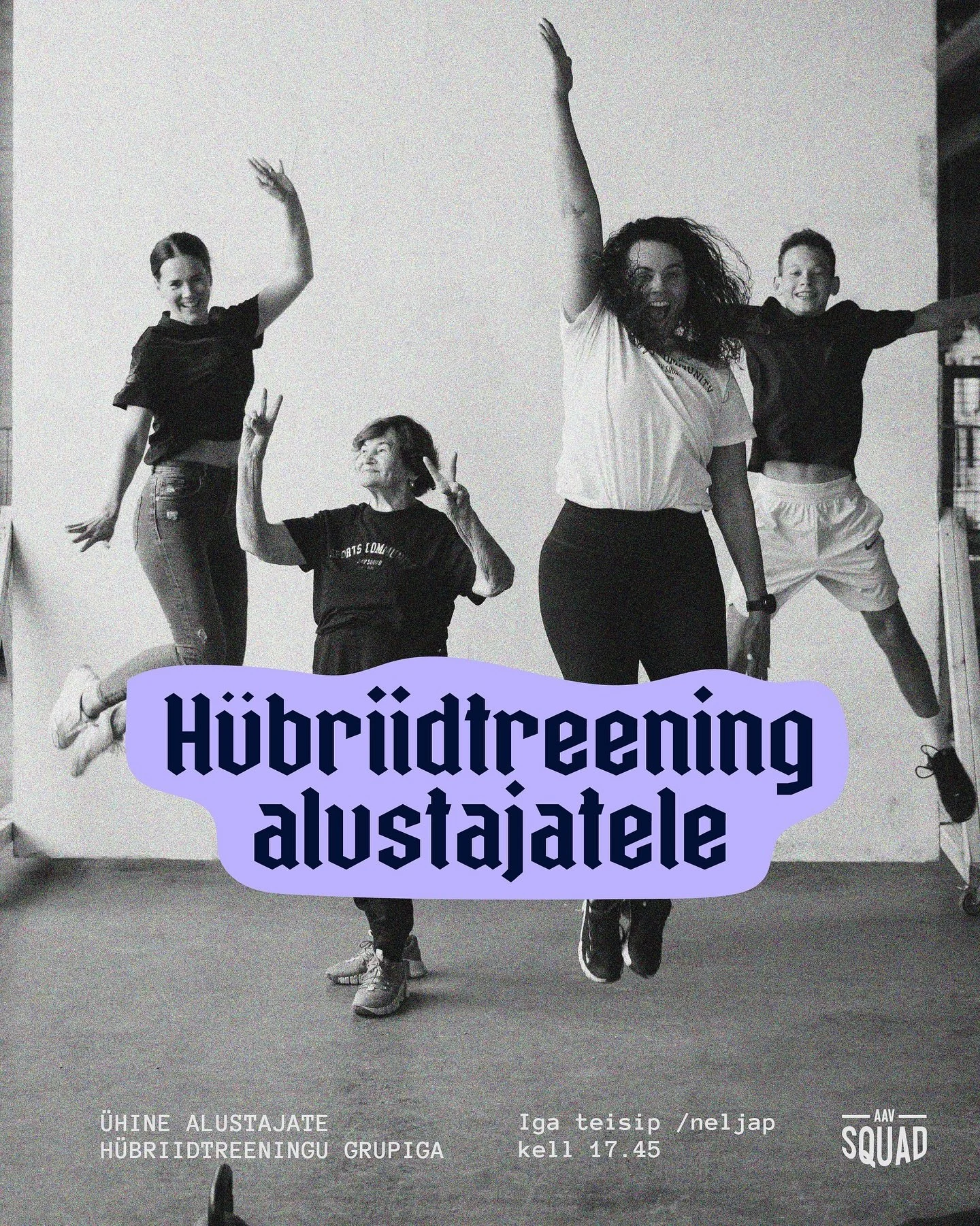 Parim koht, kus oma teekonda alustada

💜See treening on sulle, kui alles alustad
💜See treening on sulle, kui uuesti alustad

🗓️T ja N kell 17:45
🏋️&zwj;♀️baasharjutused ja korrektne tehnika
🤝rahulik tempo
🦅samm-sammult areng
✨toetav &otilde;hkk