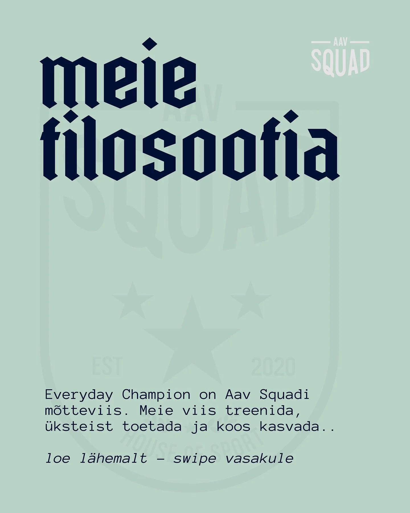 Meie kolm tegutsemise p&otilde;him&otilde;tet on: mitmek&uuml;lgsed treeningud, j&auml;rjepidevus ja meeskonna tunne
Loe l&auml;hemalt 👉💜

#aavsquad #aavsquadtreeningud #aavsquadr&uuml;hmatreeningud #aavsquadv&auml;litreeningud #houseofsport #stuud