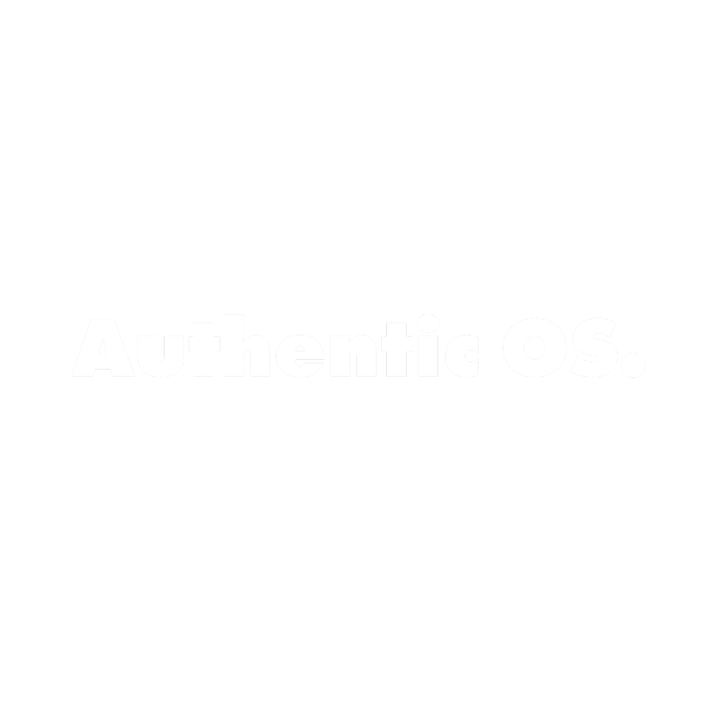 Black background with white text that says 'Authentic OS.'