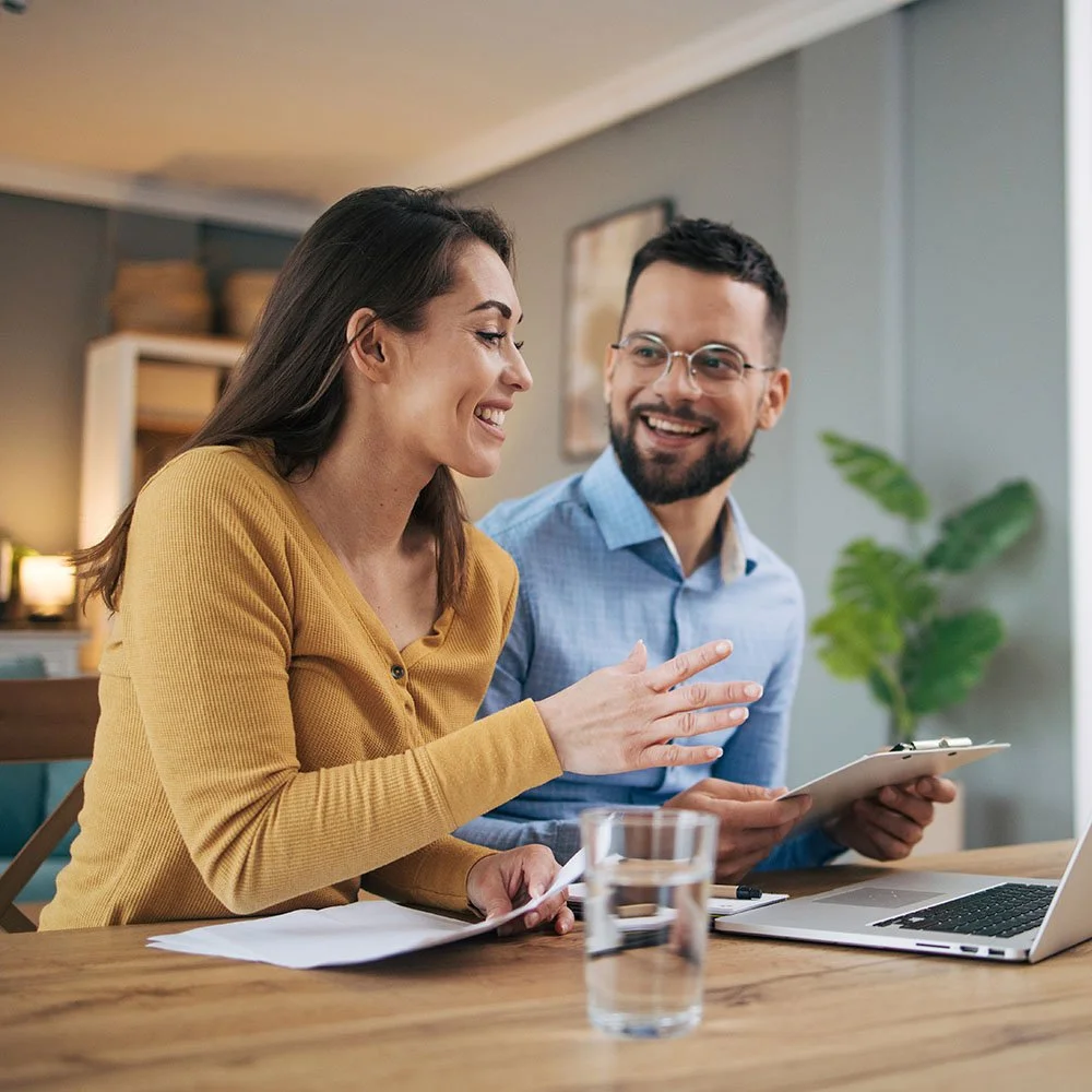 People collaborating on a financial plan