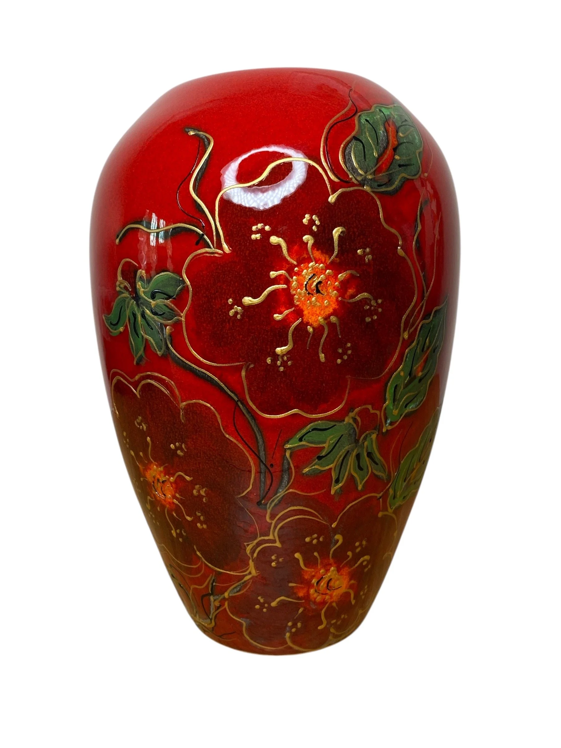 ANITA HARRIS Delta Vase in the Hellebore design