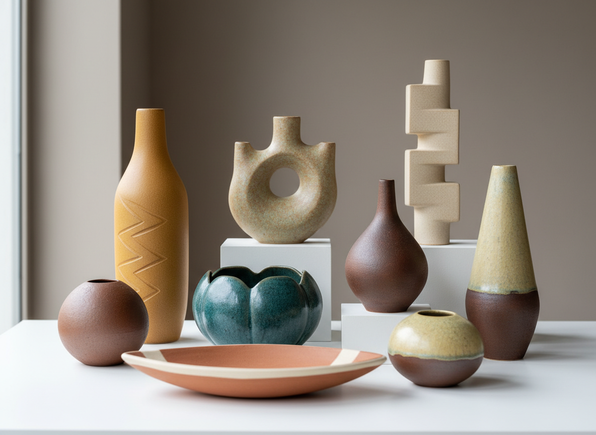 Mid-century modern ceramic art pottery
