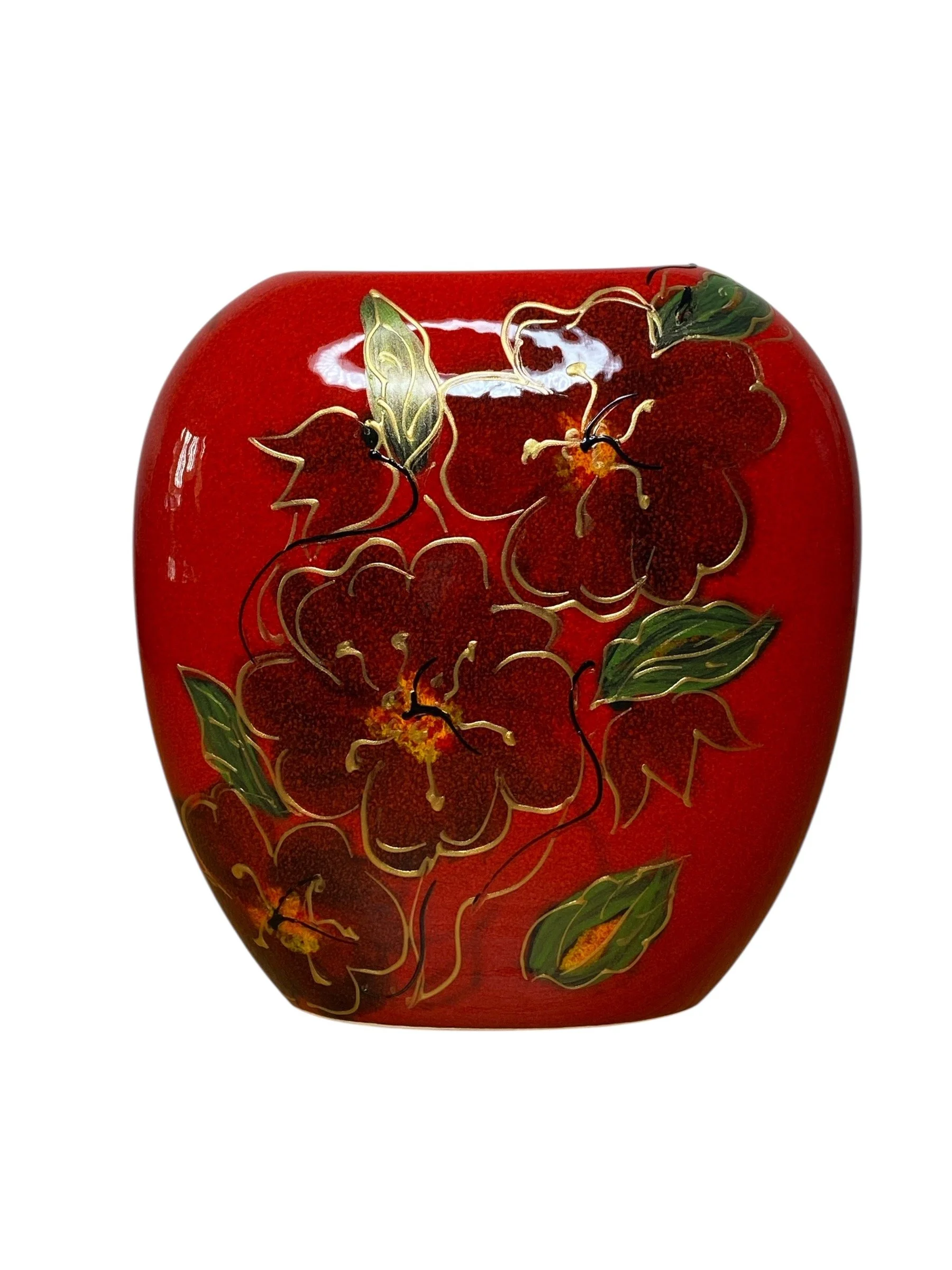 ANITA HARRIS Purse Vase in the Hellebore design