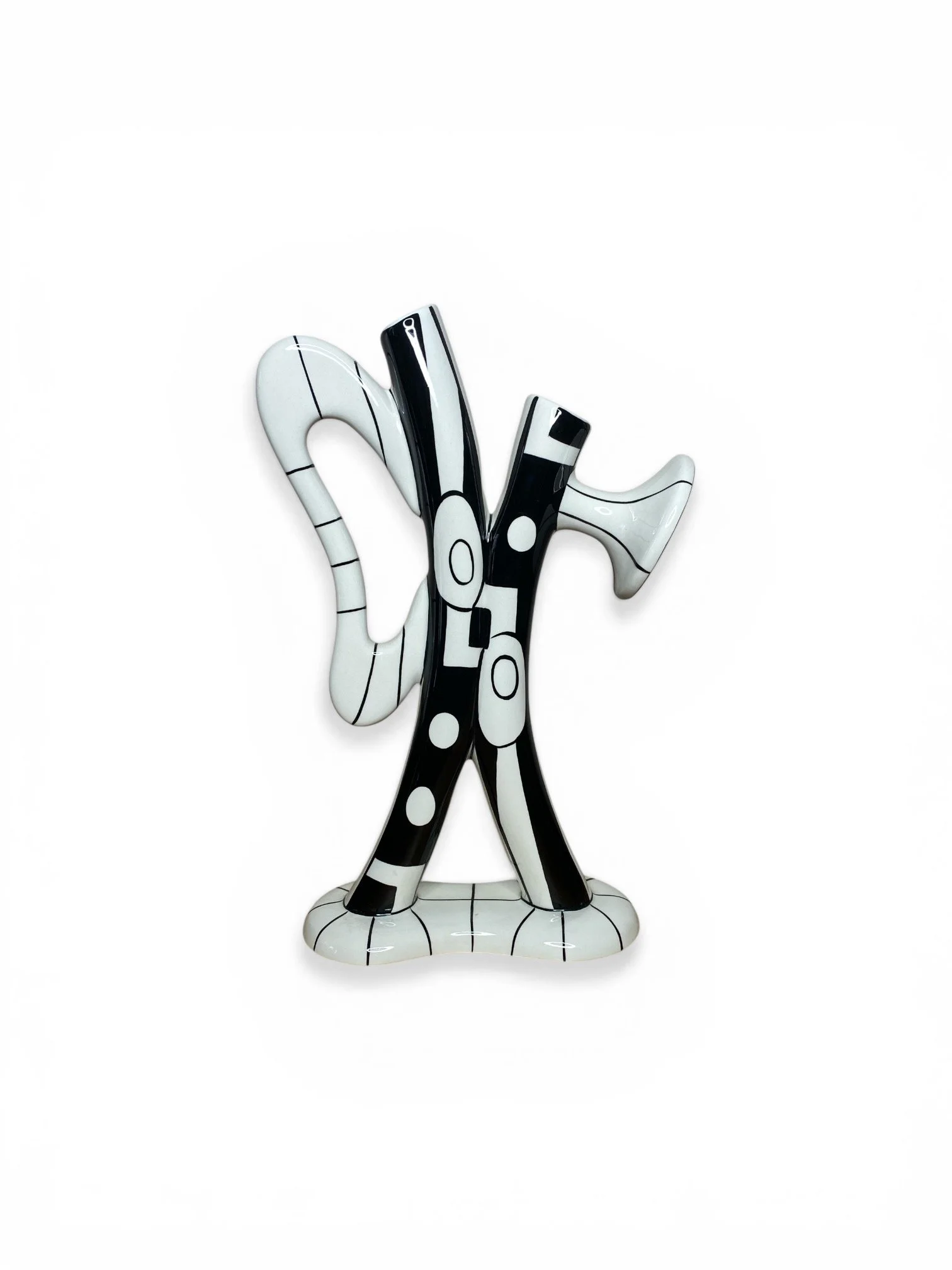 LORNA BAILEY Black and White Old Ellgreave 'K' Vase LIMITED EDITION 39/50