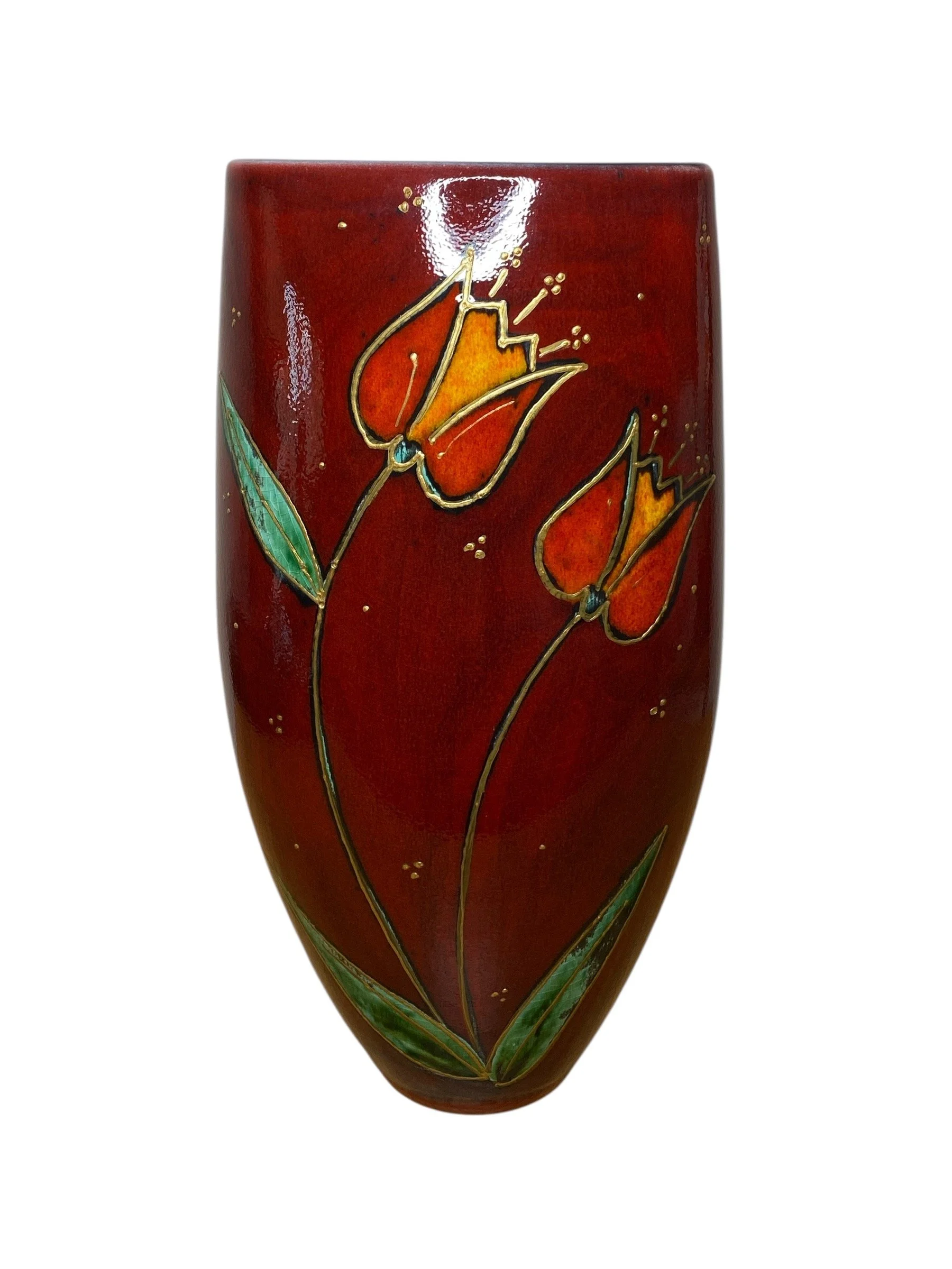 ANITA HARRIS TRIAL Vase decorated with a tulip design