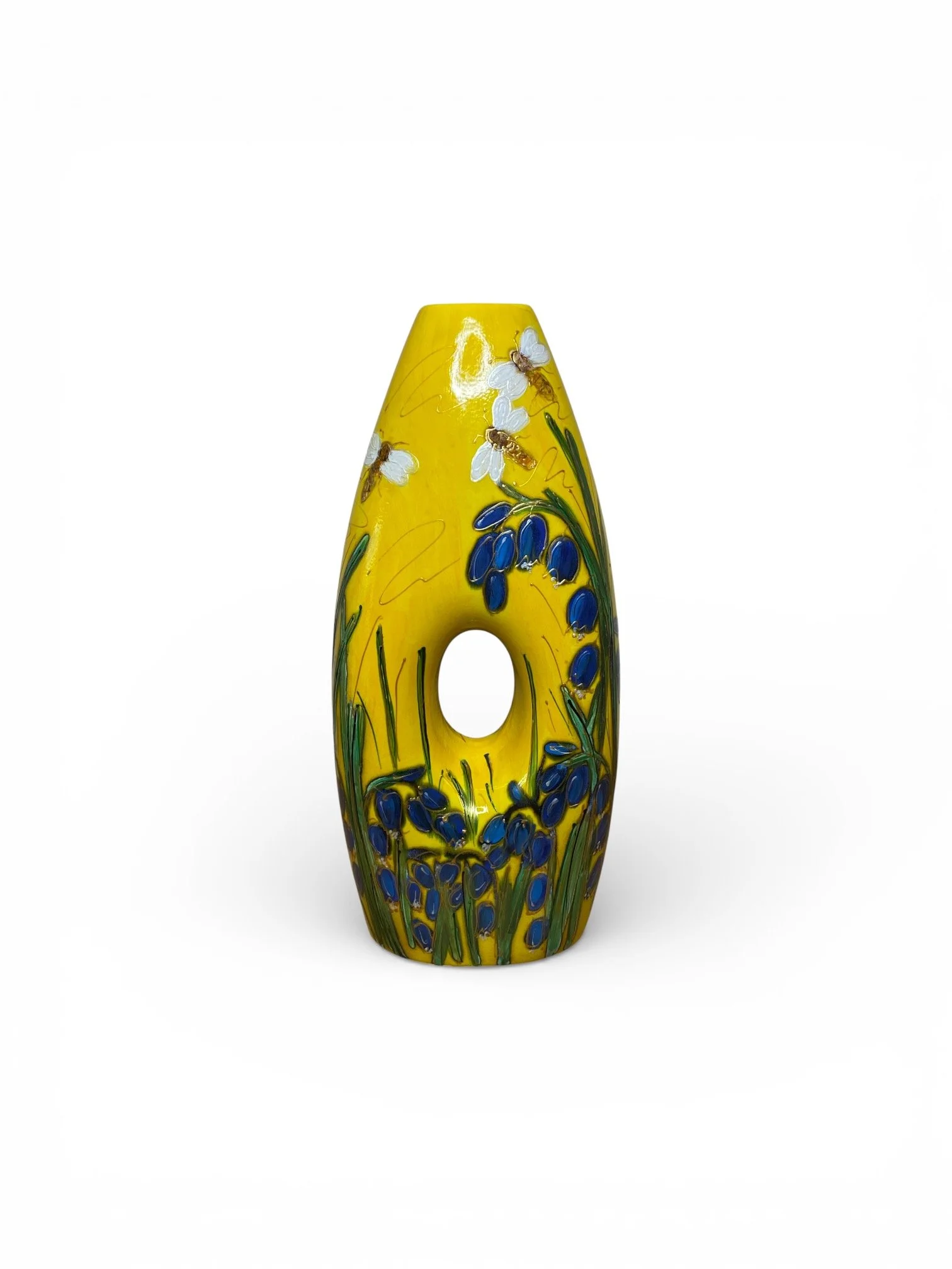 ANITA HARRIS  Peephole Vase in the Bees design.