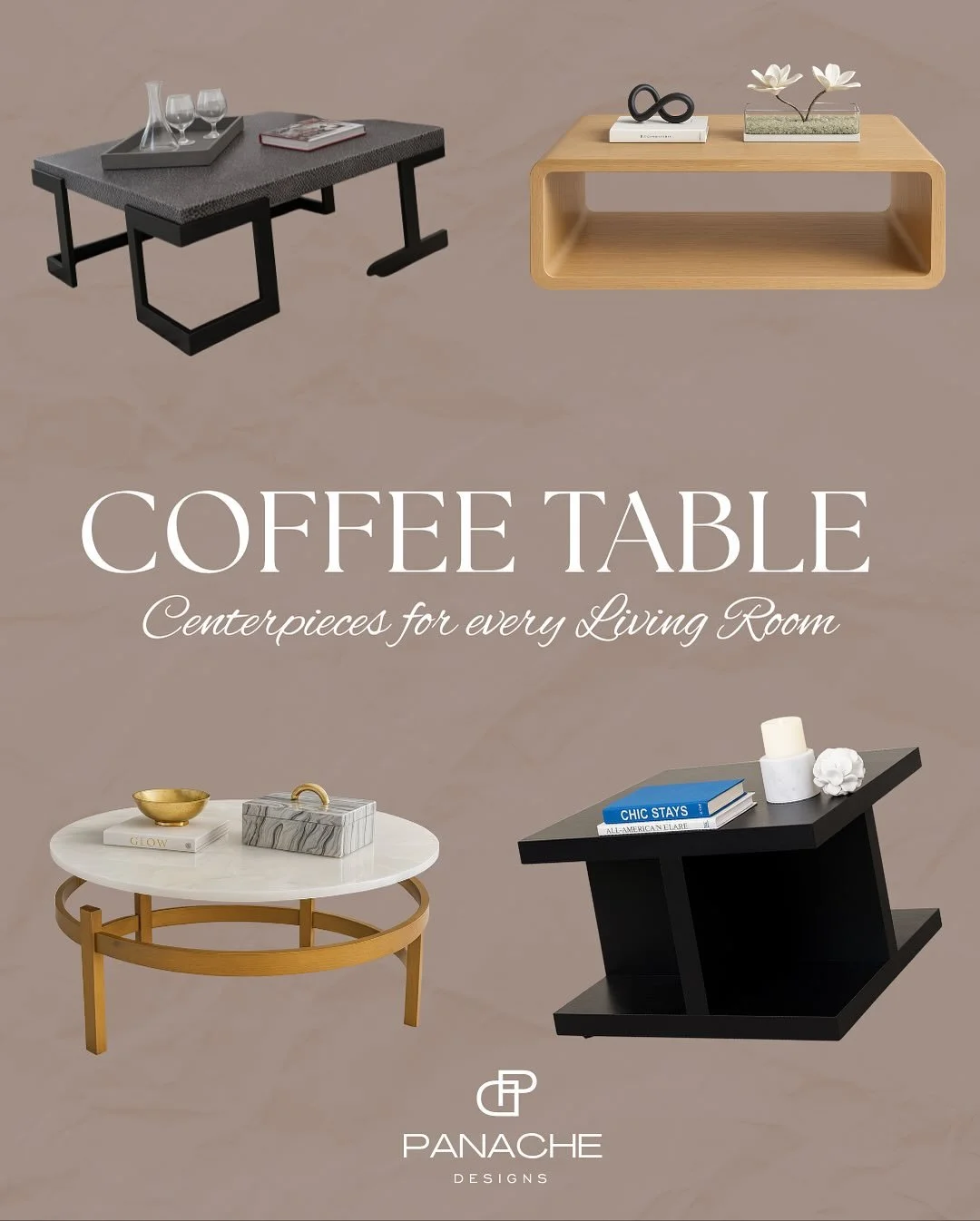 Looking for the perfect coffee table? 🪞 From modern minimal to timeless wood, these examples prove there&rsquo;s a match for every kind of living room. Which one fits your vibe best? 👇