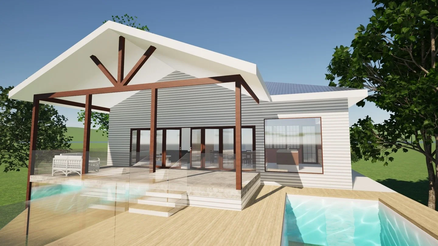 A home designed for long sunny afternoons, open doors and easy living.
This New Lambton project brings together a new kitchen, living and dining extension with a beautiful gable alfresco and an above-ground pool that meets the alfresco, creating one 