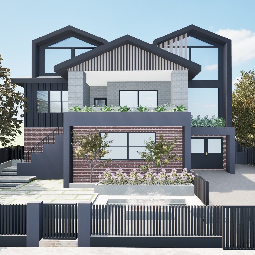 Levelling up the first impression with a facade redesign. Strong lines, soft textures and a whole new sense of arrival. 

#buildingdesign #buildingdesigner #homedesign #3drender #facade #newcastle #renovation