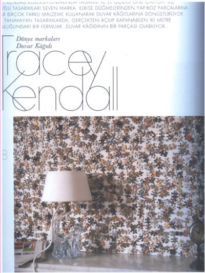 Book cover featuring a patterned wallpaper with a white lampshade and a decorative glass lamp base on a side table.