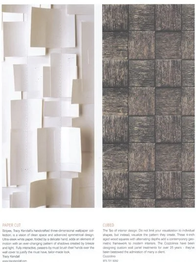 Comparison of paper cut shapes on the left and textured gravel surface on the right.