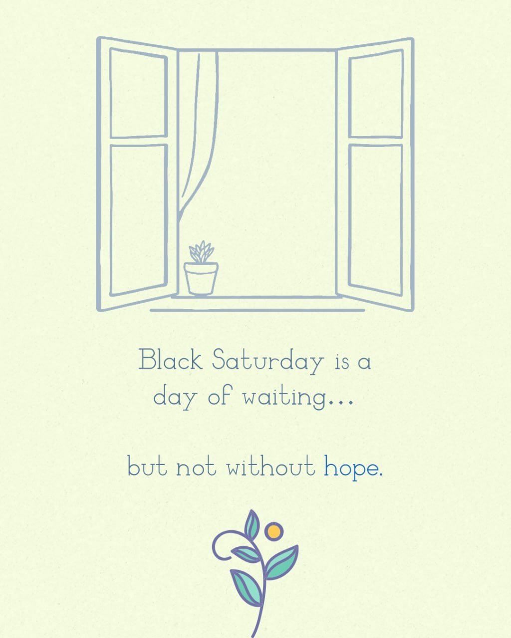 Black Saturday is often quiet&mdash;but it&rsquo;s not empty.

It&rsquo;s a day of waiting,
of preparing,
of making space for what&rsquo;s to come.

And as parents, it&rsquo;s a beautiful reminder:

Faith doesn&rsquo;t always have to be serious or st