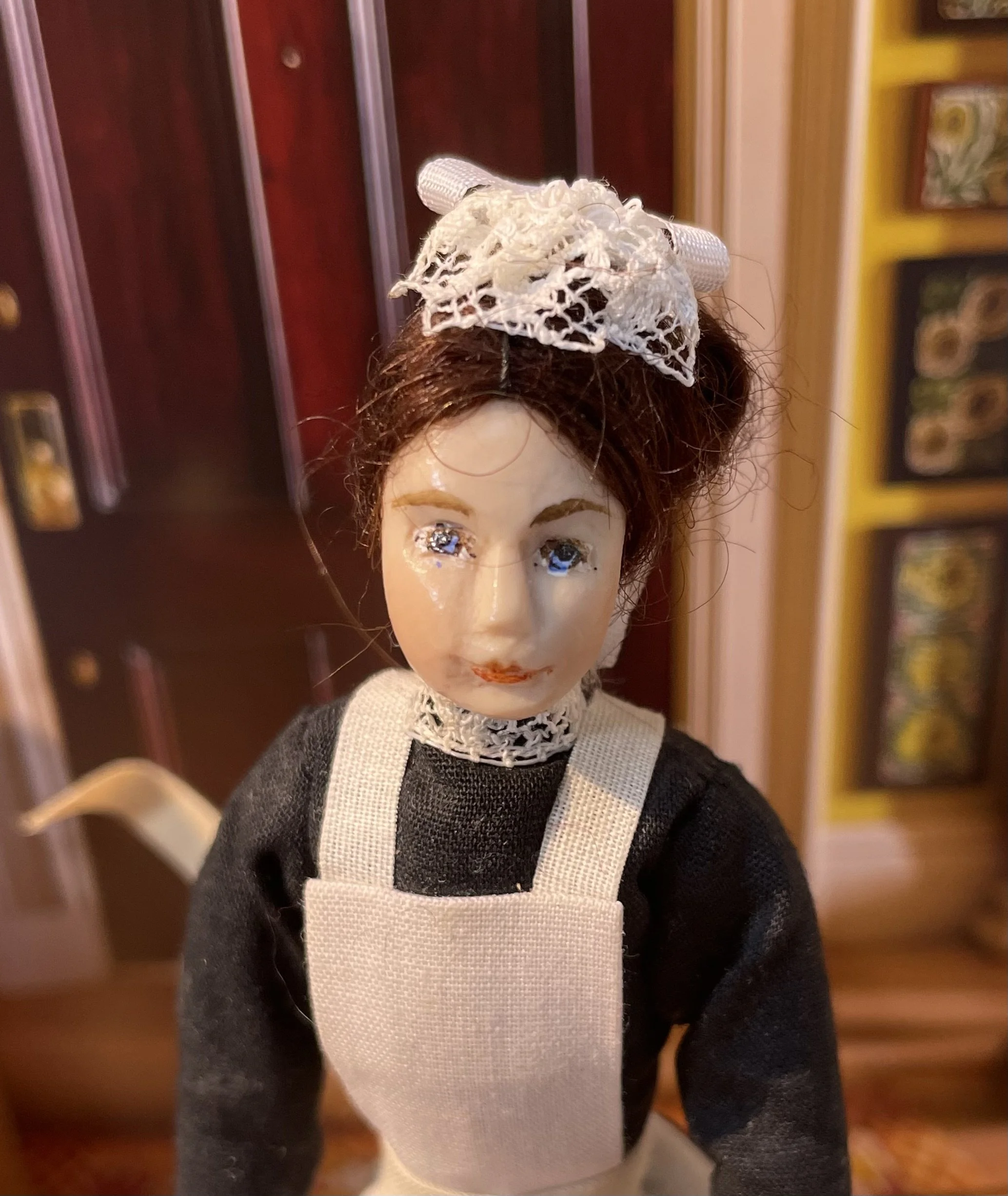 Maid with plain white apron