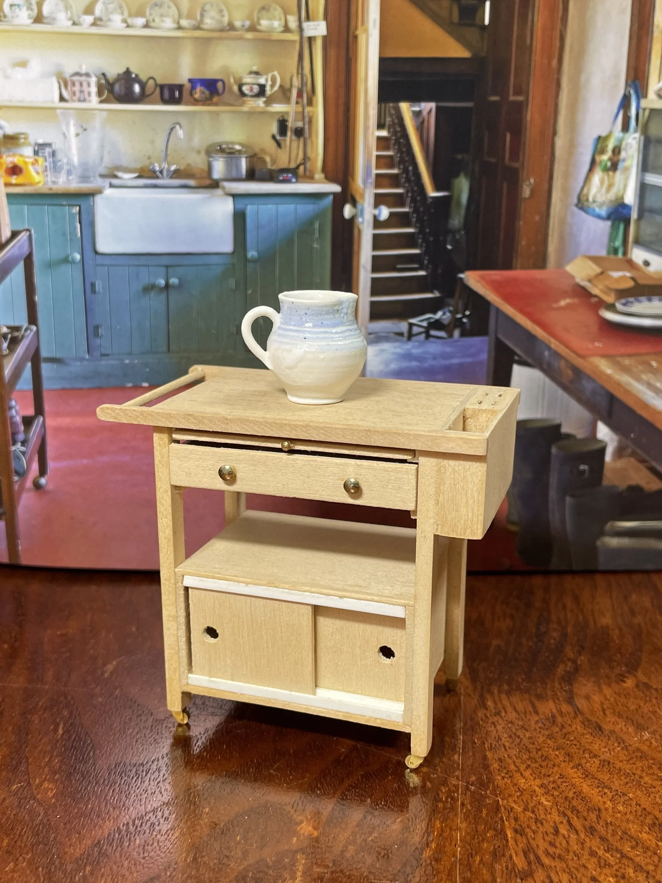 Modern pine chef's trolley