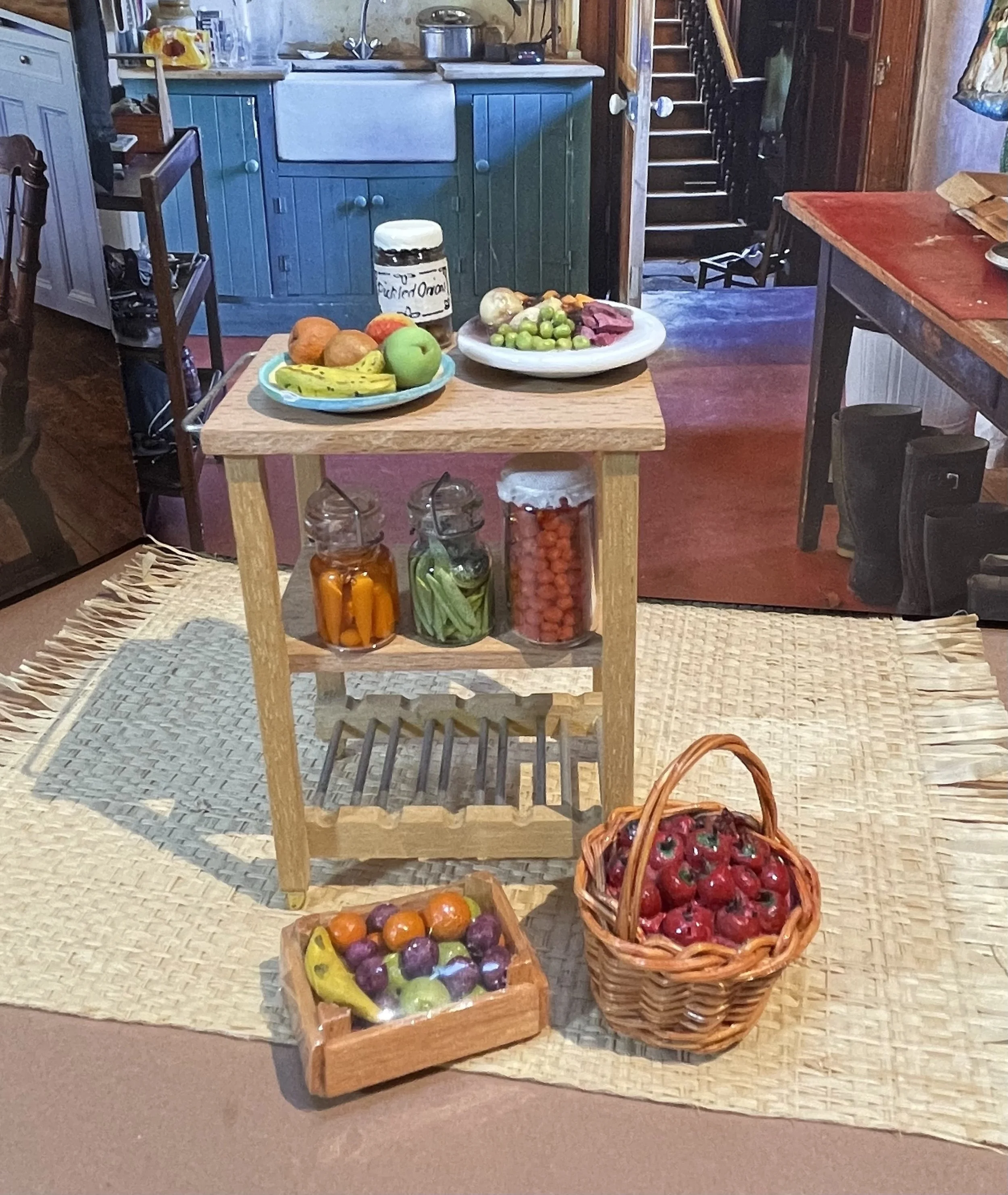 Selection of fruit, veg & preserves.