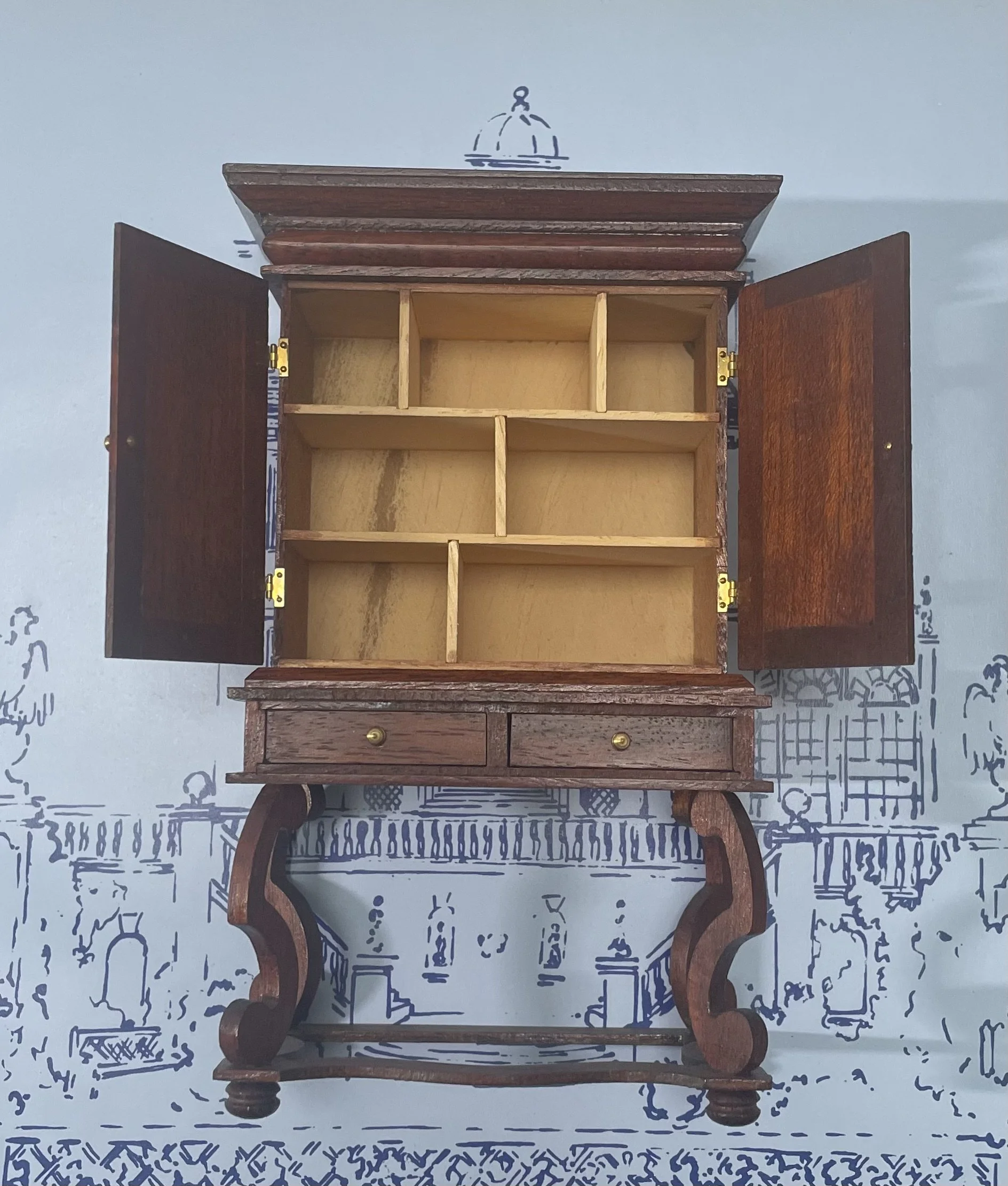 Baby house cabinet on stand