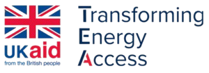 Logo de UKaid avec le texte 'Transforming Energy Access'