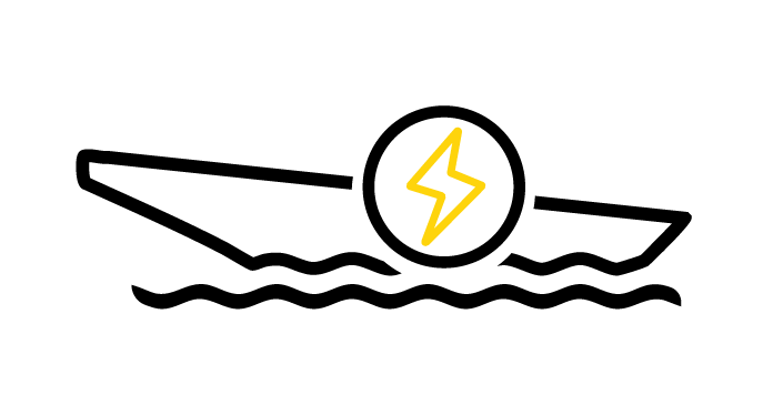 Un diagramme représentant une batterie électrique avec un symbole d'électricité en jaune.
