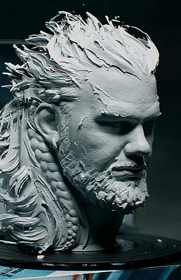 Ritratto digitale di Nitro realizzato in scultura digitale da Marcello Baldari.