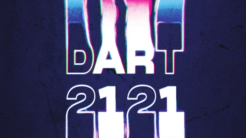 Grafica con la parola 'DART 2021' in stile neon su sfondo scuro.